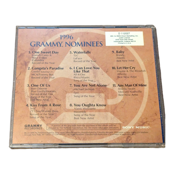 1996 Grammy Nominees Record Song Best New Artist of the Year EUC - Picture 2 of 3
